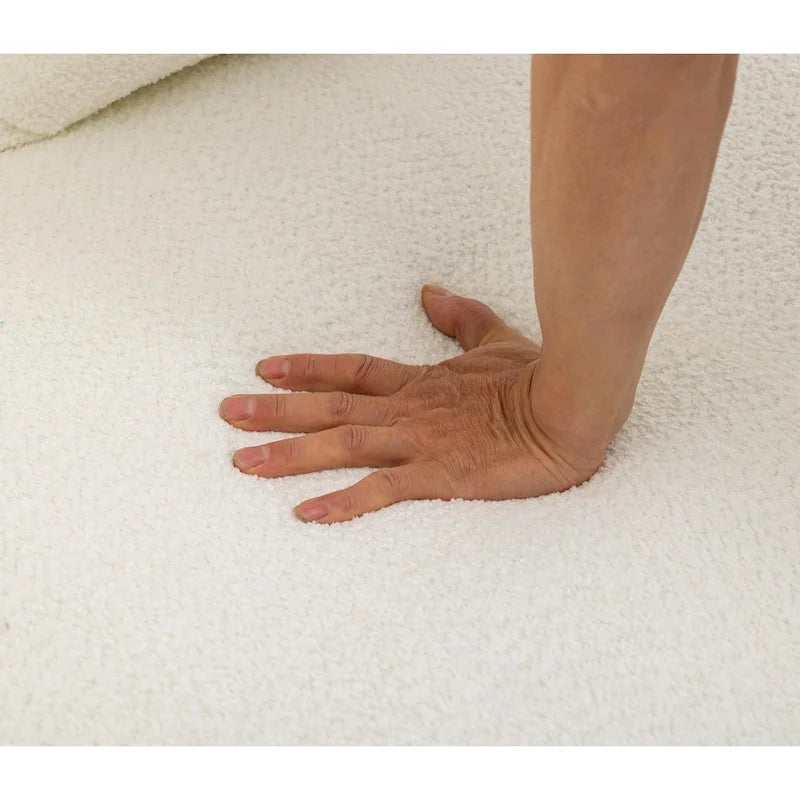Divano modulare componibile bouclé bianco crema, combinazione libera, 3-4 posti a sedere
