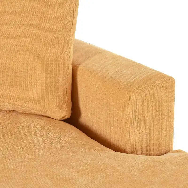 Chaise Longue Gialla con Gambe in Legno, 1–2 Posti