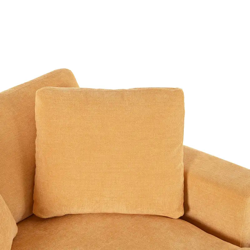 Chaise Longue Gialla con Gambe in Legno, 1–2 Posti