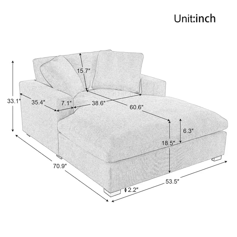 Chaise Longue Gialla con Gambe in Legno, 1–2 Posti