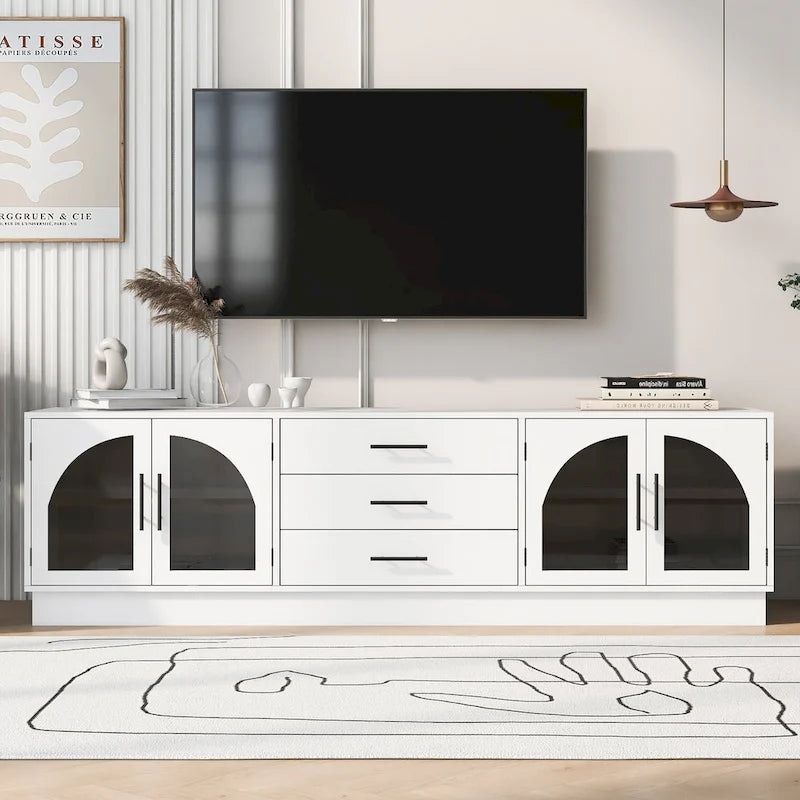 68.9 Modern Minimalist TV Stand for TVs up to 75 Inches, Media Console Cabinet with Adjustable Shelves for Living Room