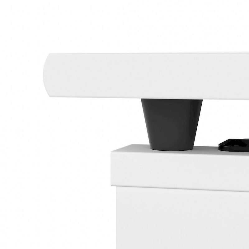 Scrivania angolare con mobile pensile regolabile in altezza, da 72", multicolore, 1 posto