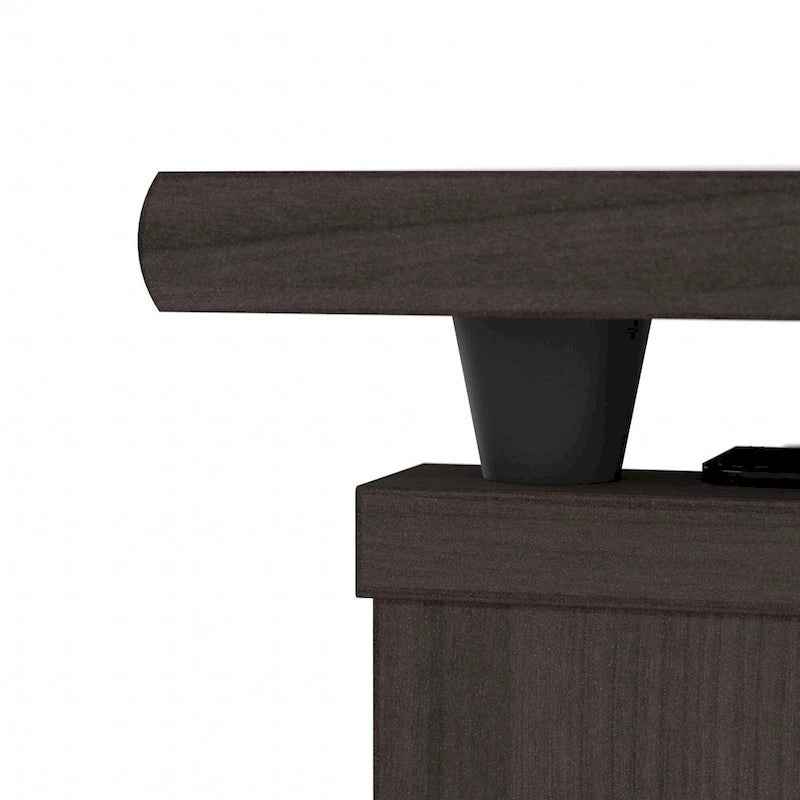 Scrivania angolare con mobile pensile regolabile in altezza, da 72", multicolore, 1 posto