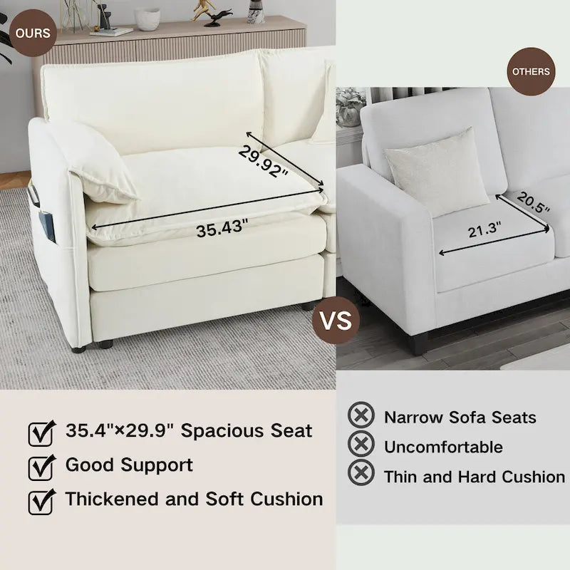 Divano sezionale modulare in ciniglia blu/beige/nero, 6 posti