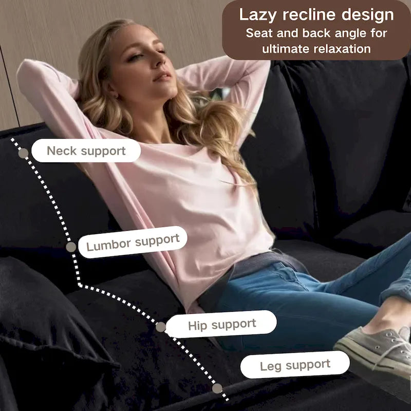 Divano sezionale modulare in ciniglia blu/beige/nero, 6 posti