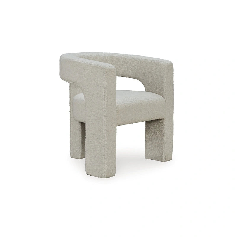 Poltrona a botte in tessuto bouclé nero/beige, seduta singola