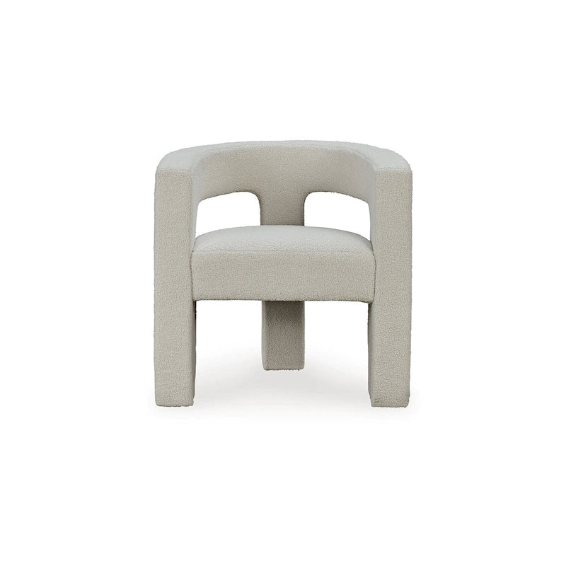 Poltrona a botte in tessuto bouclé nero/beige, seduta singola