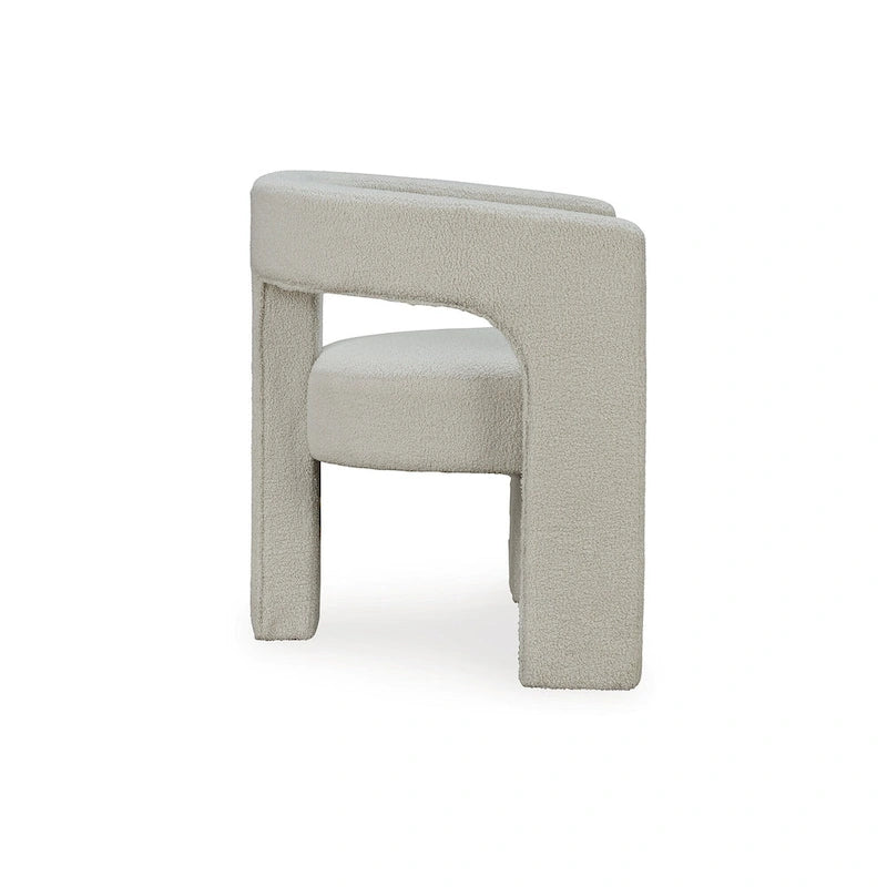 Poltrona a botte in tessuto bouclé nero/beige, seduta singola