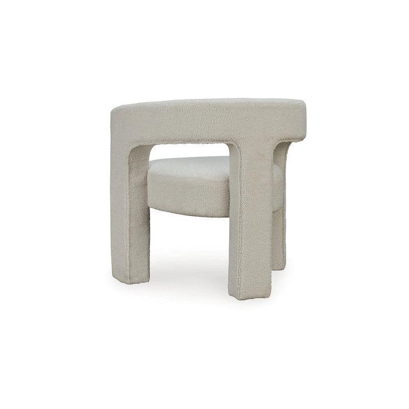 Poltrona a botte in tessuto bouclé nero/beige, seduta singola