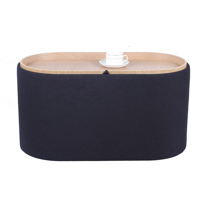 Pouf versatile reversibile con ampio vano contenitore per un soggiorno elegante