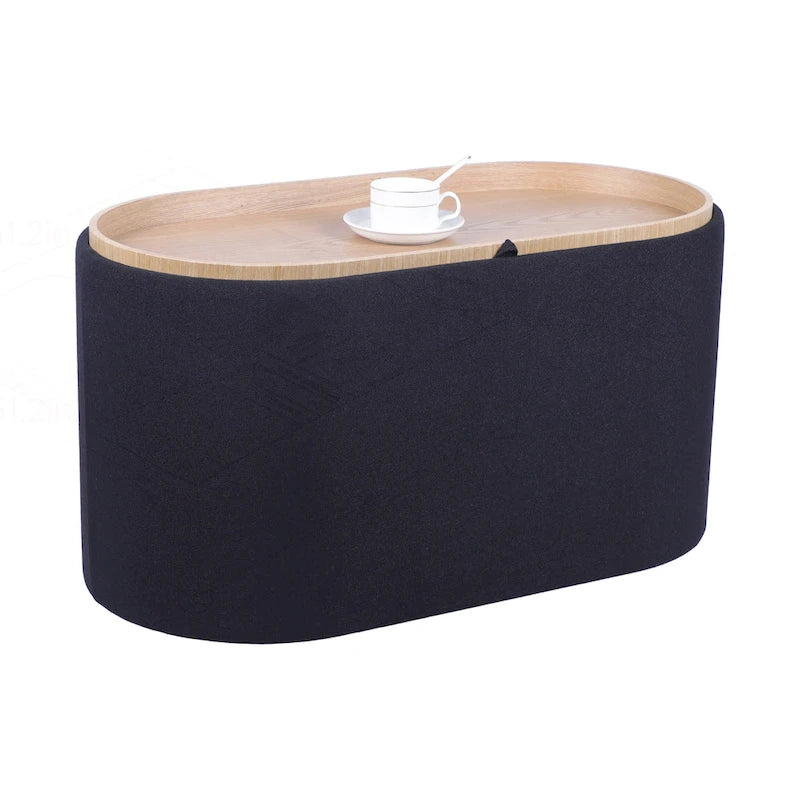 Pouf versatile reversibile con ampio vano contenitore per un soggiorno elegante