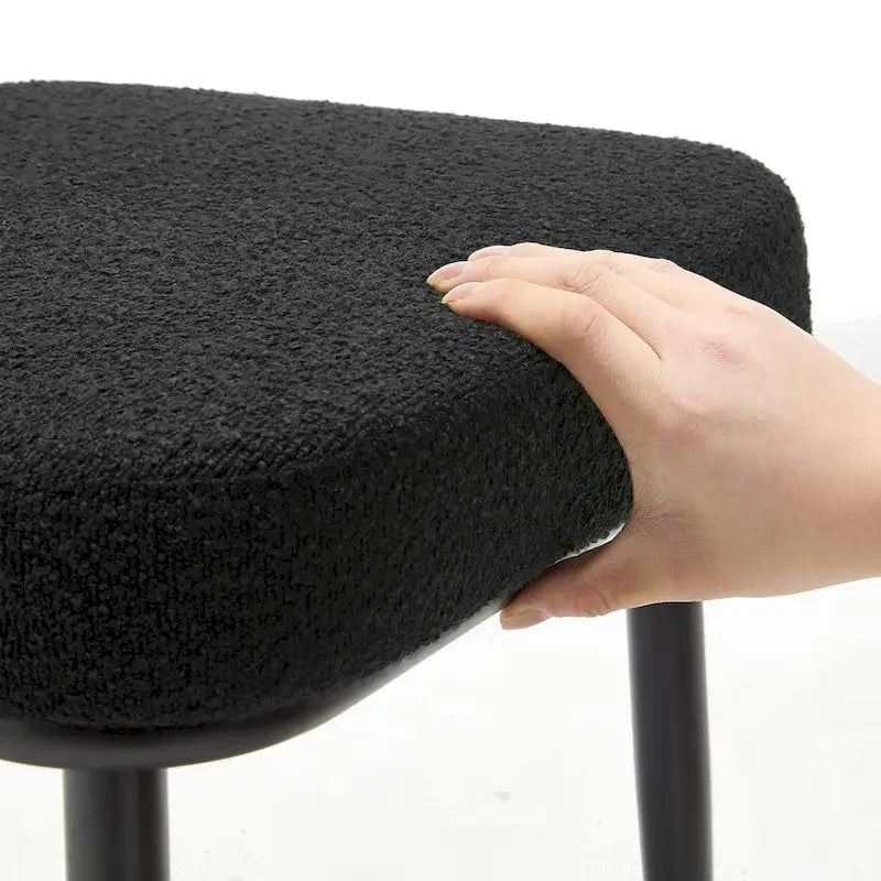 Sedia da pranzo in rattan imbottita moderna di metà secolo con struttura in ferro