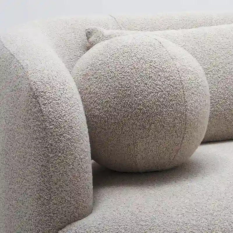 Divano a 3 posti in Bouclé Tortora/Beige, 216 cm L