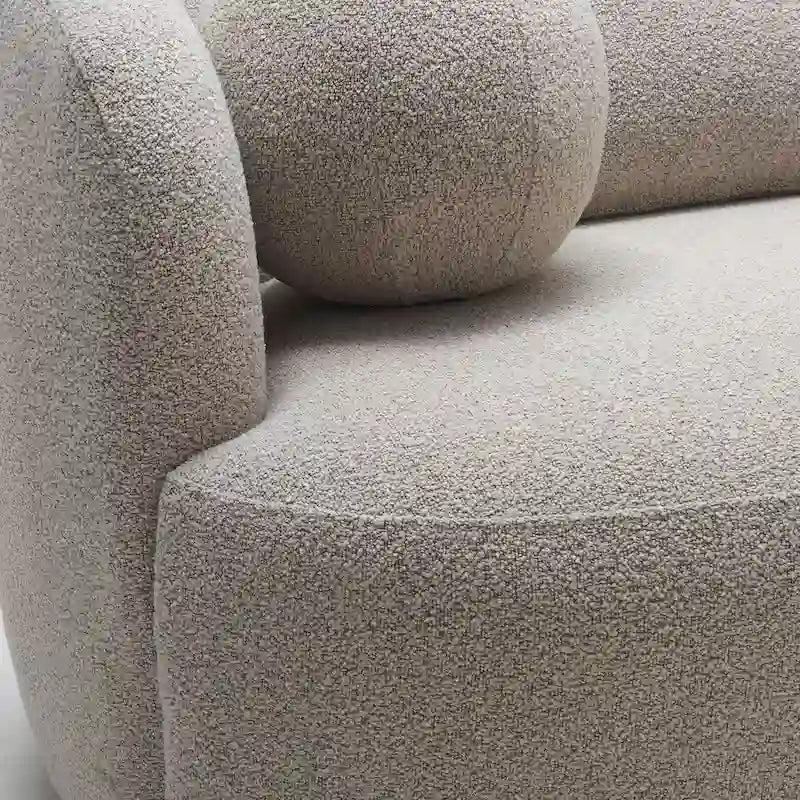 Divano a 3 posti in Bouclé Tortora/Beige, 216 cm L