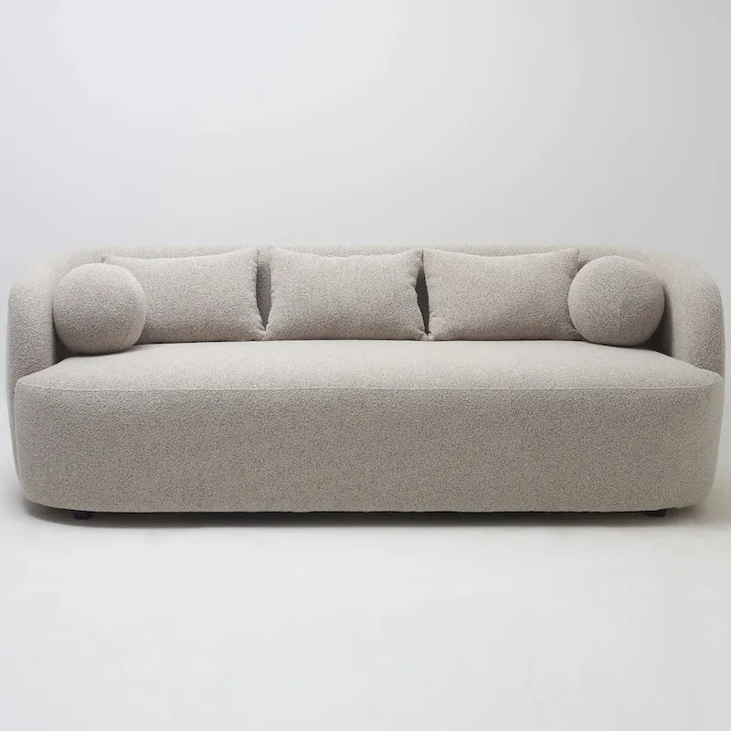 Divano a 3 posti in Bouclé Tortora/Beige, 216 cm L