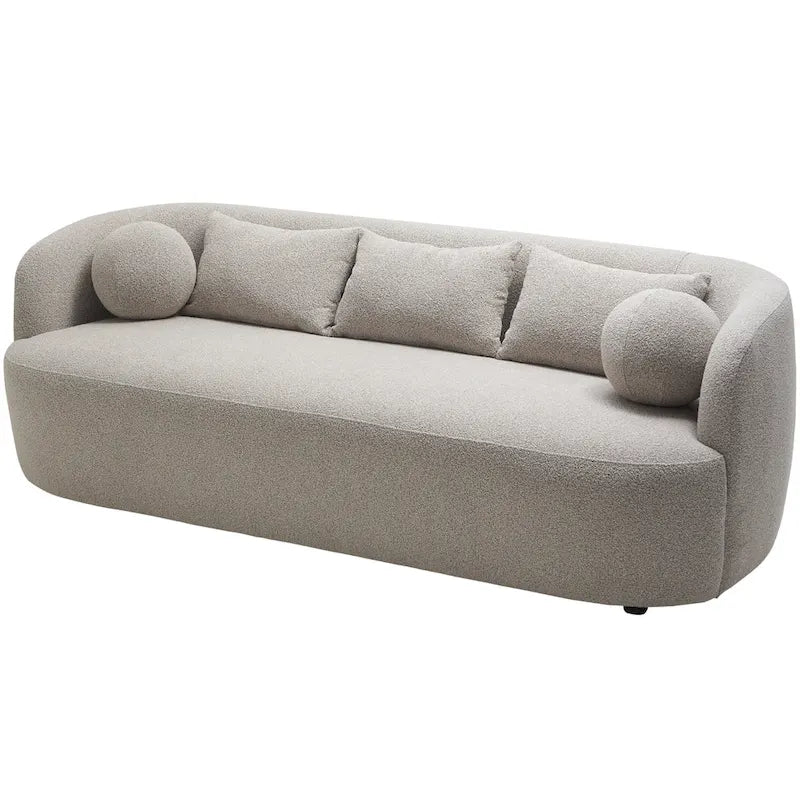 Divano a 3 posti in Bouclé Tortora/Beige, 216 cm L