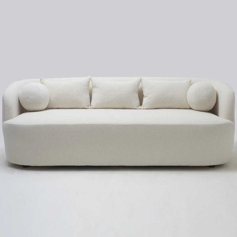 Divano a 3 posti in Bouclé Tortora/Beige, 216 cm L