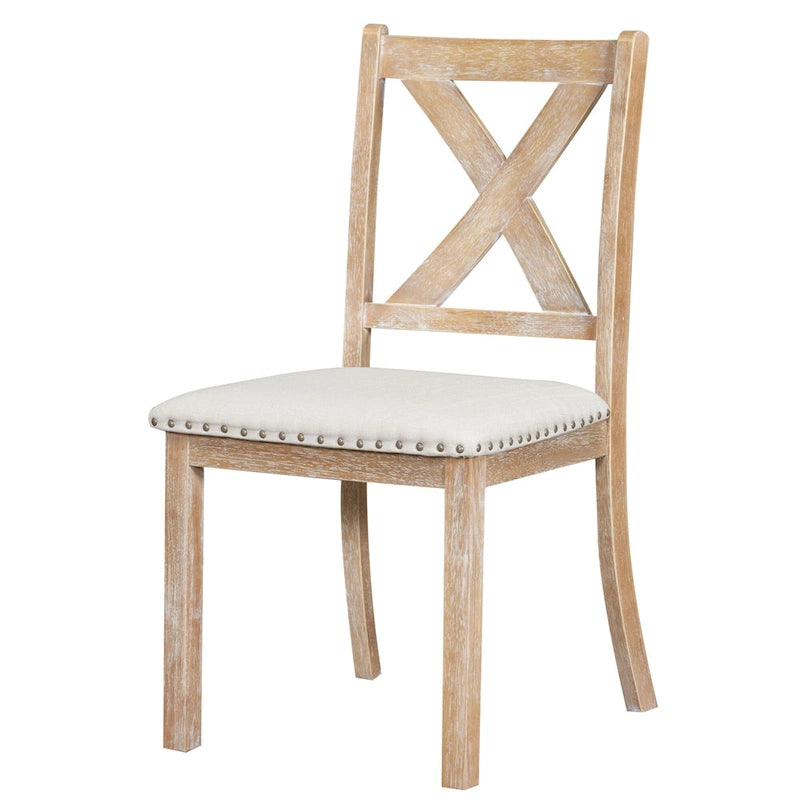 Set Tavolo da Pranzo Allungabile Rustico Naturale/Nero, 6 Posti (Tavolo + 4 Sedie + Panca)