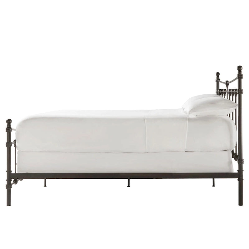 Struttura letto in metallo anticato marrone scuro, 1-2 persone (Singolo/Piazza e Mezza/Matrimoniale/King Size)