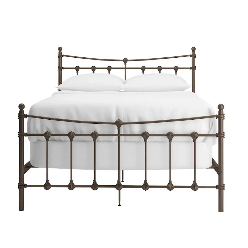Struttura letto in metallo anticato marrone scuro, 1-2 persone (Singolo/Piazza e Mezza/Matrimoniale/King Size)