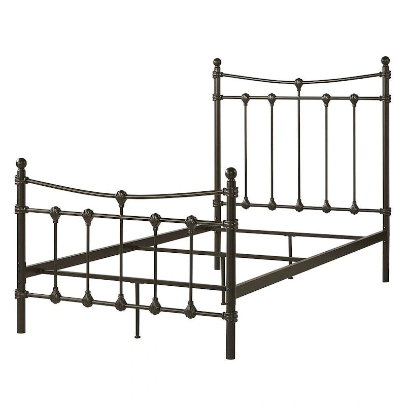 Struttura letto in metallo anticato marrone scuro, 1-2 persone (Singolo/Piazza e Mezza/Matrimoniale/King Size)