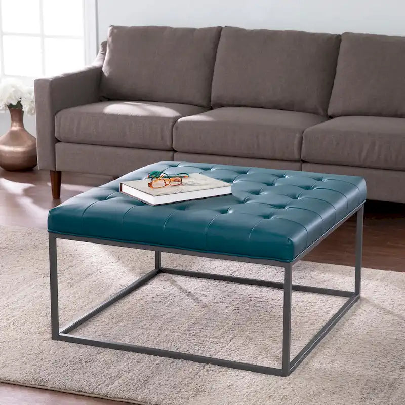 Poggiapiedi Tufted Quadrato, Similpelle, 3 Colori – 45,7 cm A x 86,4 cm L x 86,4 cm P