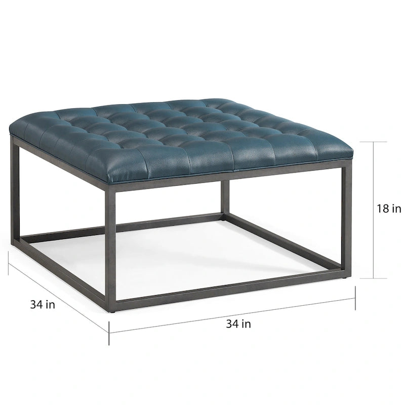 Poggiapiedi Tufted Quadrato, Similpelle, 3 Colori – 45,7 cm A x 86,4 cm L x 86,4 cm P
