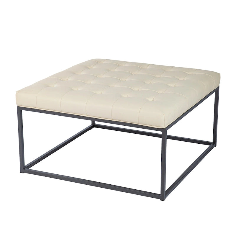 Poggiapiedi Tufted Quadrato, Similpelle, 3 Colori – 45,7 cm A x 86,4 cm L x 86,4 cm P
