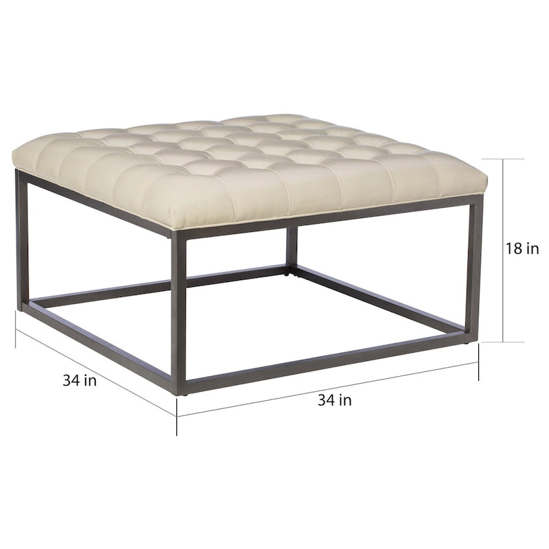 Poggiapiedi Tufted Quadrato, Similpelle, 3 Colori – 45,7 cm A x 86,4 cm L x 86,4 cm P