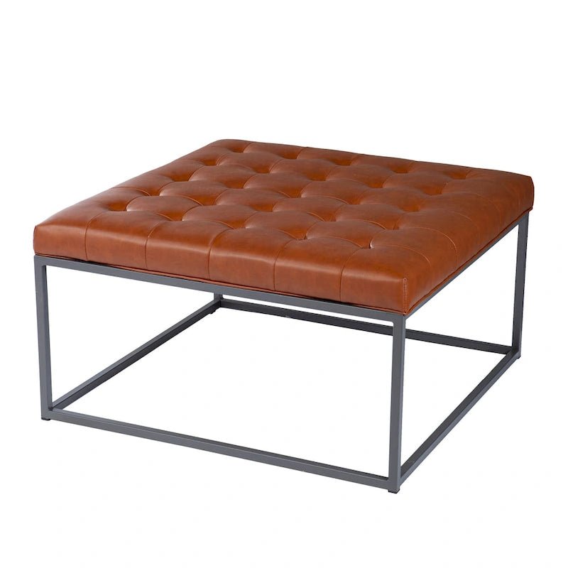 Poggiapiedi Tufted Quadrato, Similpelle, 3 Colori – 45,7 cm A x 86,4 cm L x 86,4 cm P