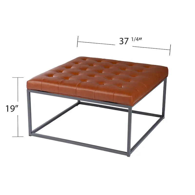 Poggiapiedi Tufted Quadrato, Similpelle, 3 Colori – 45,7 cm A x 86,4 cm L x 86,4 cm P