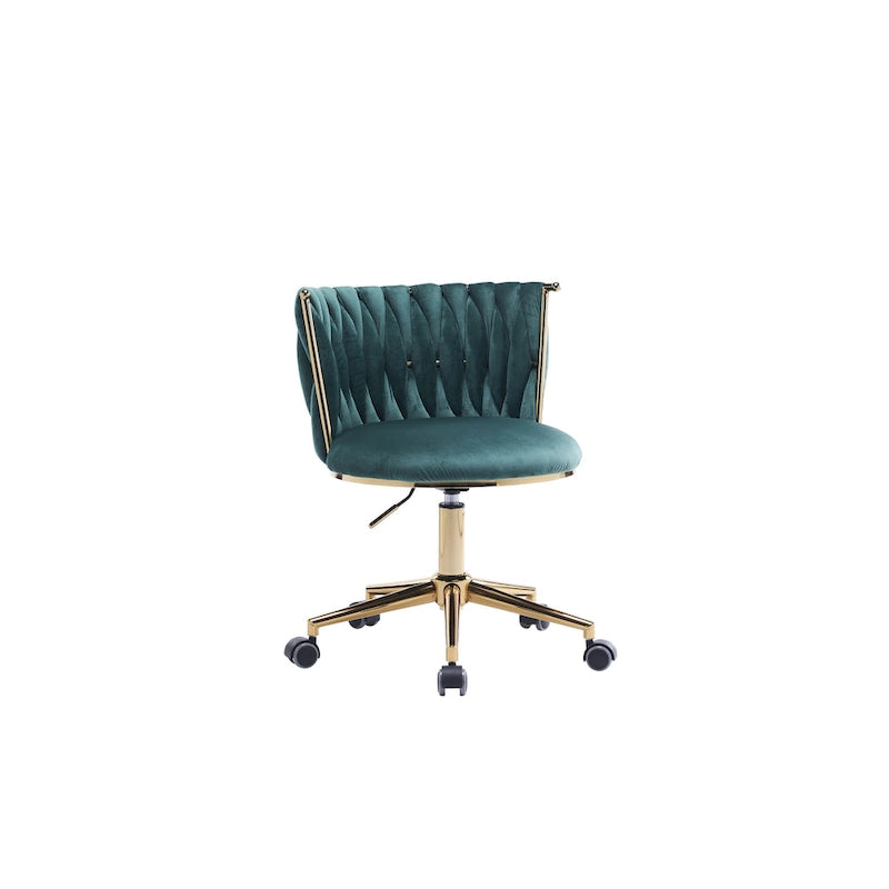 Sedia da ufficio girevole in velluto rosa/verde/grigio/nero, regolabile in altezza, sedile singolo