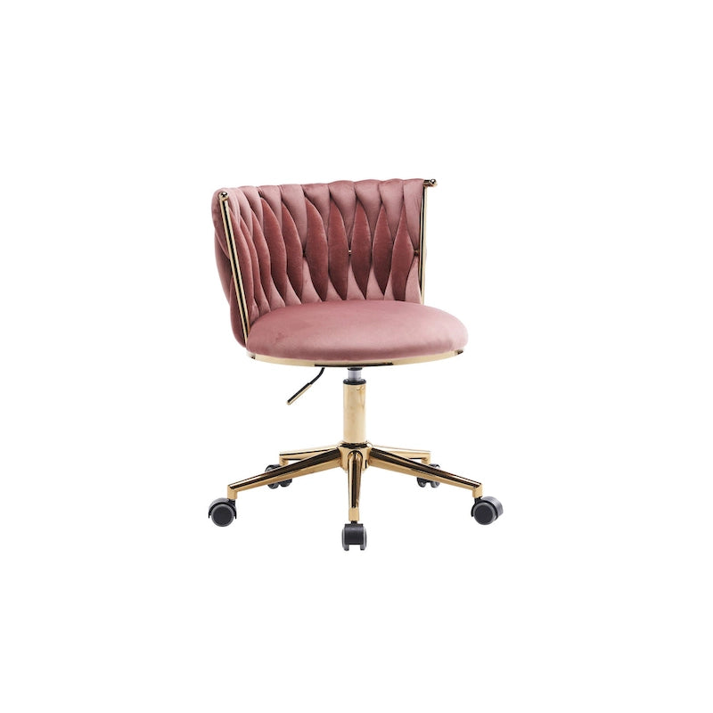 Sedia da ufficio girevole in velluto rosa/verde/grigio/nero, regolabile in altezza, sedile singolo
