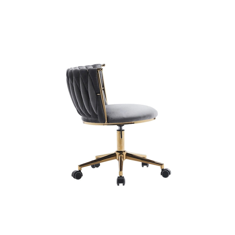 Sedia da ufficio girevole in velluto rosa/verde/grigio/nero, regolabile in altezza, sedile singolo