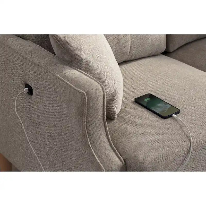 Divanetto a 2 posti con porta di ricarica USB in poliestere impermeabile