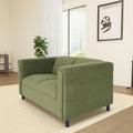 Divano "Loveseat" Mid-Century Modern con Struttura in Legno Massello e Rivestimento in Tessuto