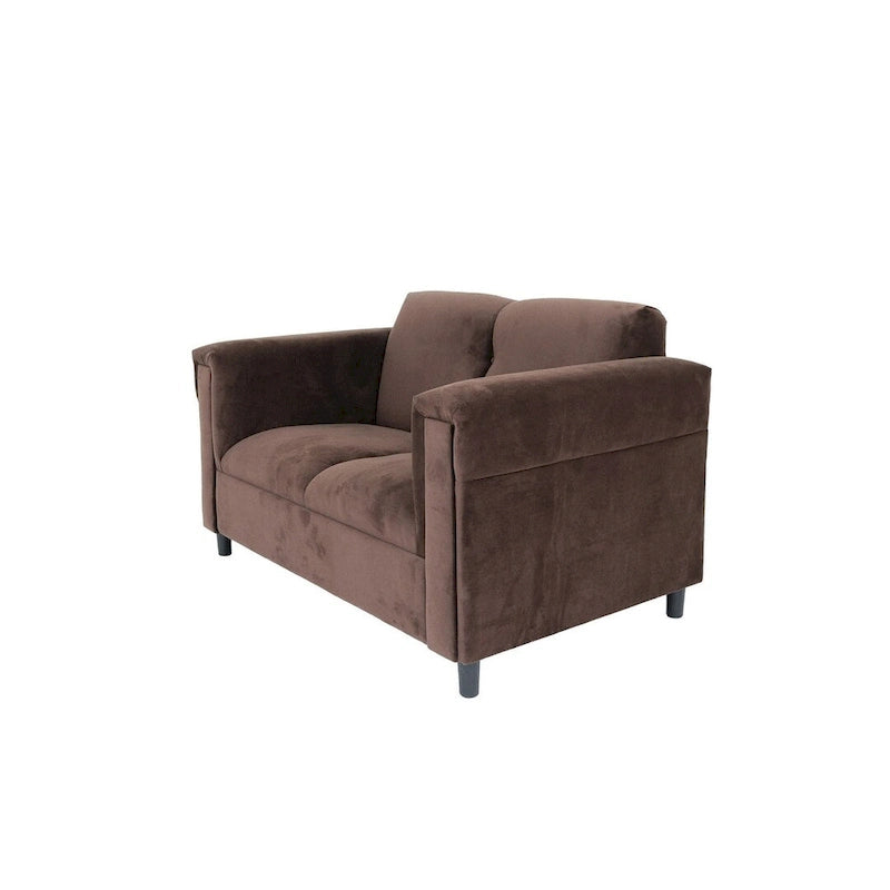 Divano "Loveseat" Mid-Century Modern con Struttura in Legno Massello e Rivestimento in Tessuto