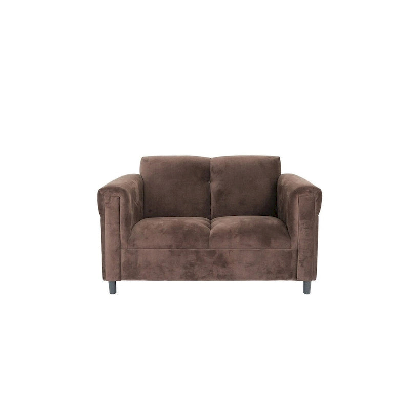 Divano "Loveseat" Mid-Century Modern con Struttura in Legno Massello e Rivestimento in Tessuto