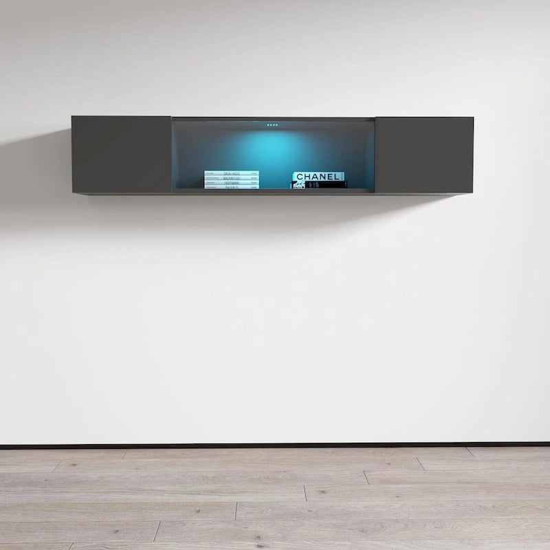Mobile TV sospeso a parete, Nero/Bianco/Grigio/Rovere, Elemento singolo