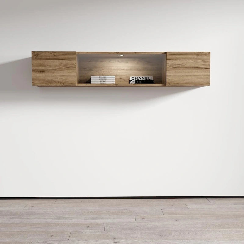 Mobile TV sospeso a parete, Nero/Bianco/Grigio/Rovere, Elemento singolo