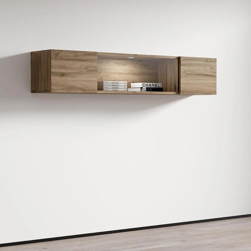 Mobile TV sospeso a parete, Nero/Bianco/Grigio/Rovere, Elemento singolo