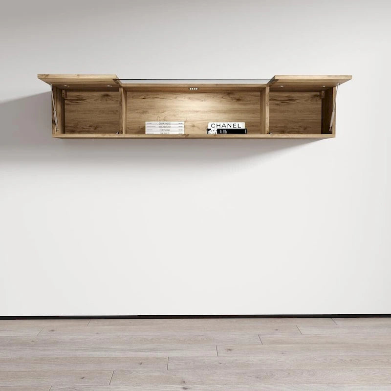 Mobile TV sospeso a parete, Nero/Bianco/Grigio/Rovere, Elemento singolo