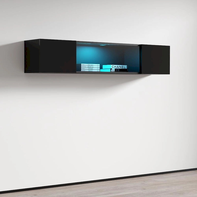 Mobile TV sospeso a parete, Nero/Bianco/Grigio/Rovere, Elemento singolo