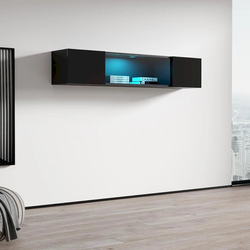 Mobile TV sospeso a parete, Nero/Bianco/Grigio/Rovere, Elemento singolo