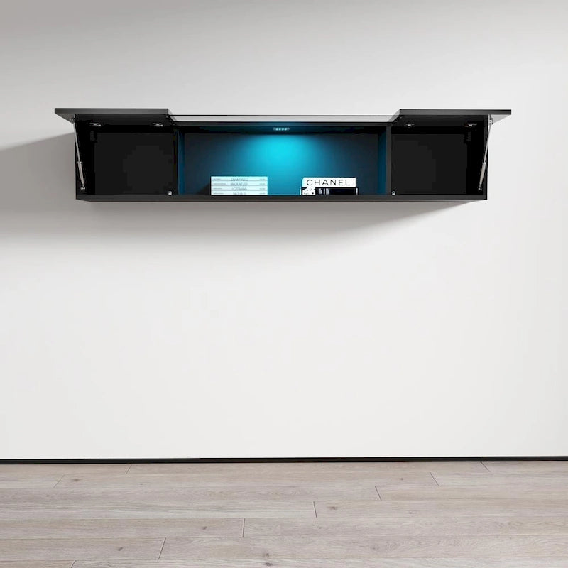 Mobile TV sospeso a parete, Nero/Bianco/Grigio/Rovere, Elemento singolo