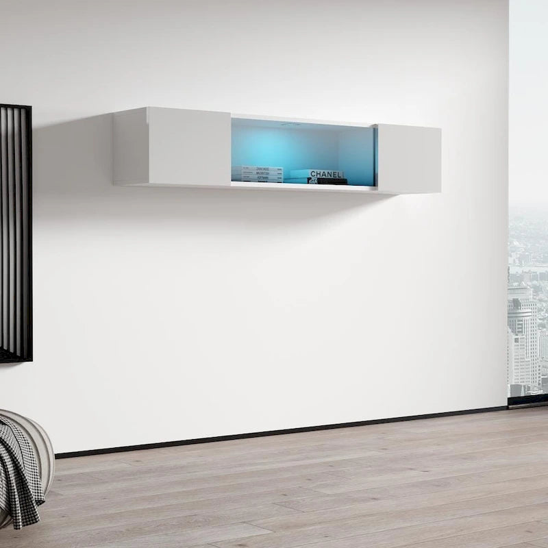Mobile TV sospeso a parete, Nero/Bianco/Grigio/Rovere, Elemento singolo