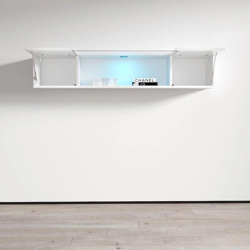 Mobile TV sospeso a parete, Nero/Bianco/Grigio/Rovere, Elemento singolo