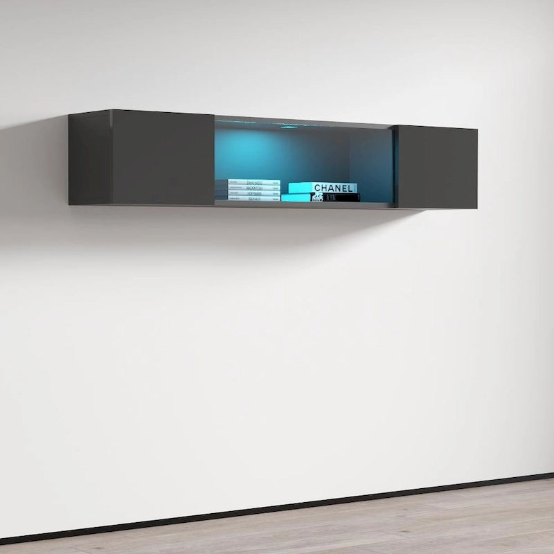 Mobile TV sospeso a parete, Nero/Bianco/Grigio/Rovere, Elemento singolo