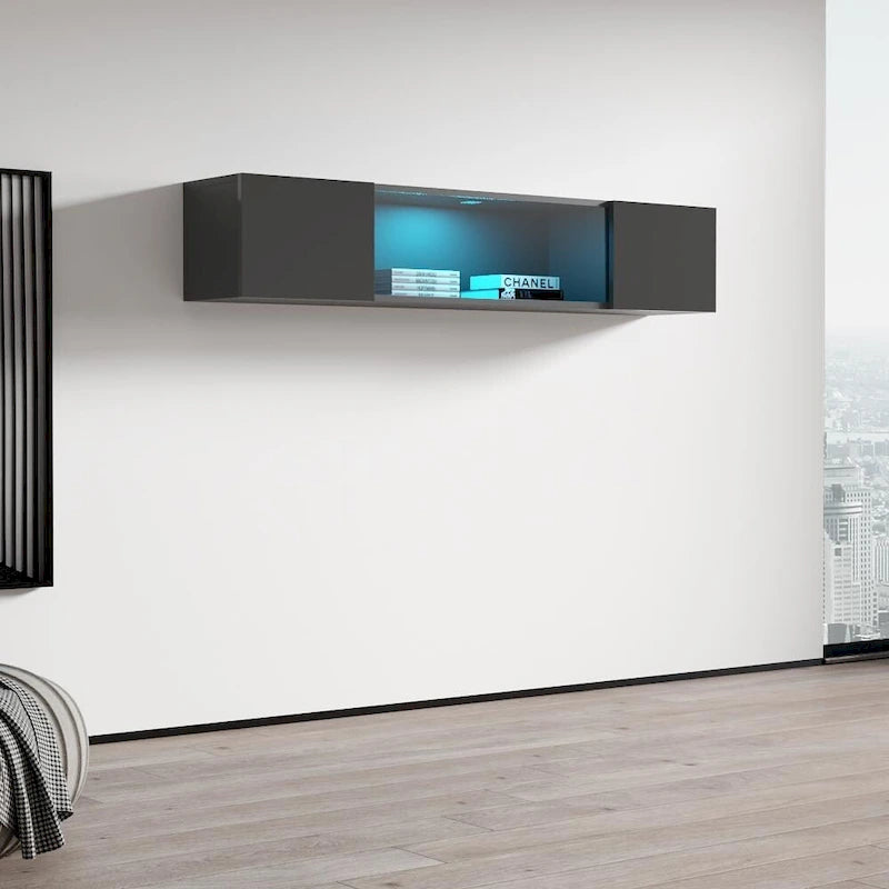 Mobile TV sospeso a parete, Nero/Bianco/Grigio/Rovere, Elemento singolo