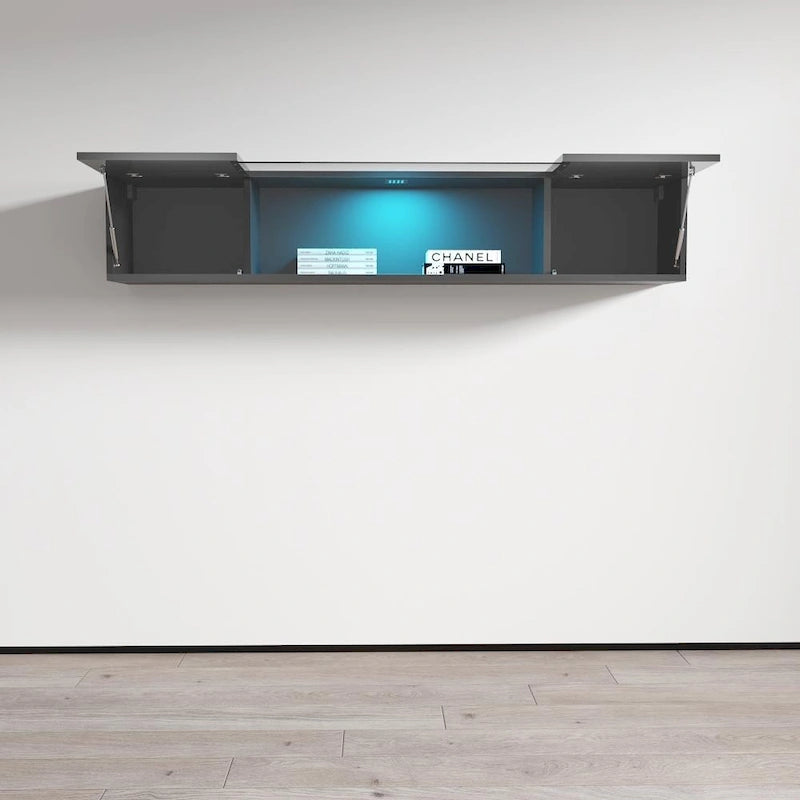 Mobile TV sospeso a parete, Nero/Bianco/Grigio/Rovere, Elemento singolo